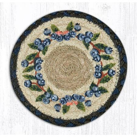 CAPITOL IMPORTING CO 7 in. Jute Round Blueberry Vine Large Coaster 79-312BV
